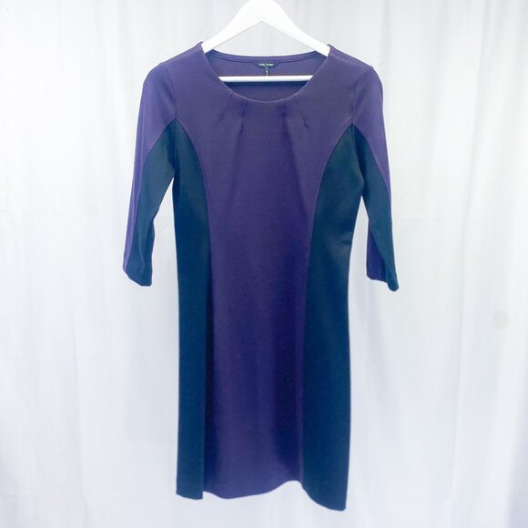 Women's Daisy Fuentes Knit Sweater Dress Deep Purple Black Small - Picture 6 of 10